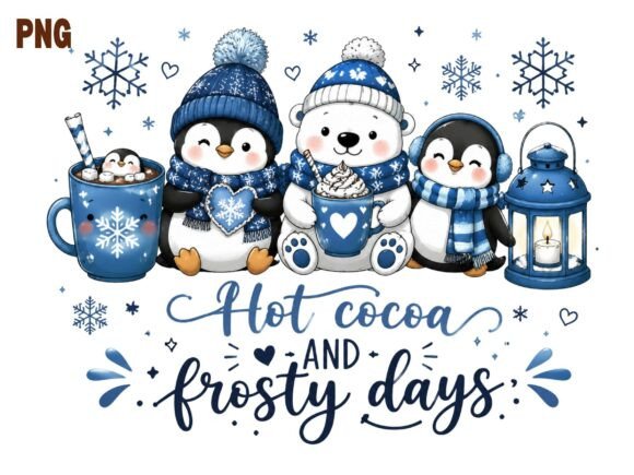 Download Hot Cocoa Frosty Days PNG, Blue Winter - Frosty Collection