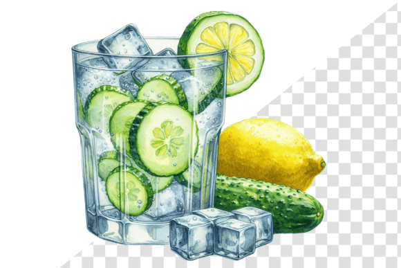 Download Watercolor Frosty Glass LemonCuke - Frosty Collection