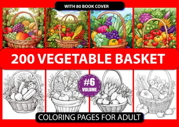 Download Vegetable Basket Coloring Book for Adult - Premium Resources